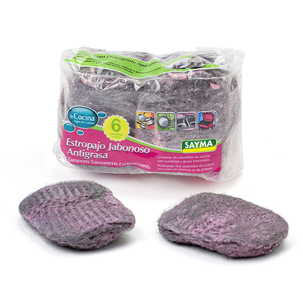 Ref. 25 - 6 estropajos jabonosos antigrasa